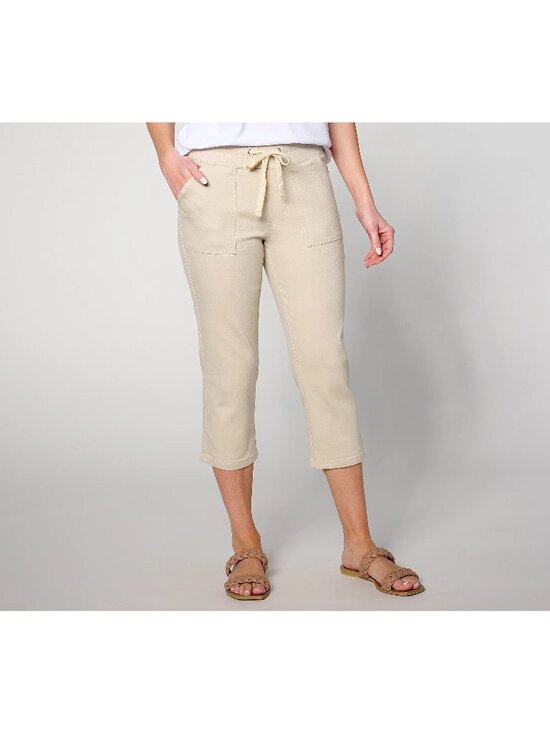 Belle Kim Gravel Pants - Belle By Kim Gravel Primabelle Twill Utility Capri Size 16 Color Sand Bar